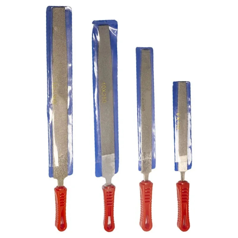 Durable High Quality Diamond Flat File Diamond Flat File Red Sliver Diamond Needle Flat Long-lasting Hand Tools