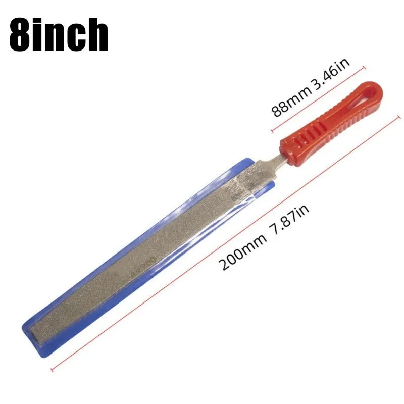 Durable High Quality Diamond Flat File Diamond Flat File Red Sliver Diamond Needle Flat Long-lasting Hand Tools