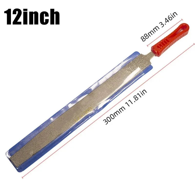 Durable High Quality Diamond Flat File Diamond Flat File Red Sliver Diamond Needle Flat Long-lasting Hand Tools