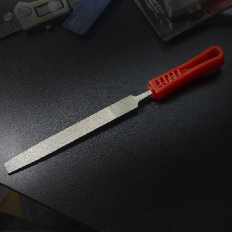 Durable High Quality Diamond Flat File Diamond Flat File Red Sliver Diamond Needle Flat Long-lasting Hand Tools