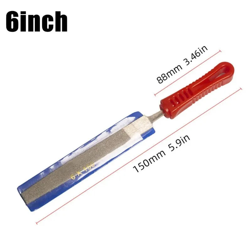 Durable High Quality Diamond Flat File Diamond Flat File Red Sliver Diamond Needle Flat Long-lasting Hand Tools