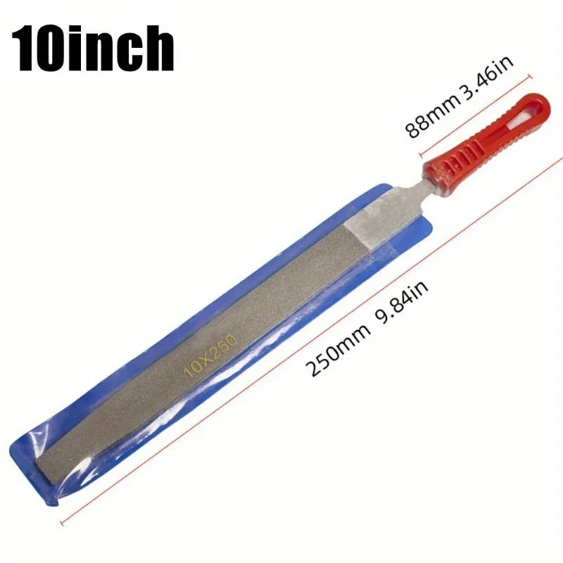 Durable High Quality Diamond Flat File Diamond Flat File Red Sliver Diamond Needle Flat Long-lasting Hand Tools
