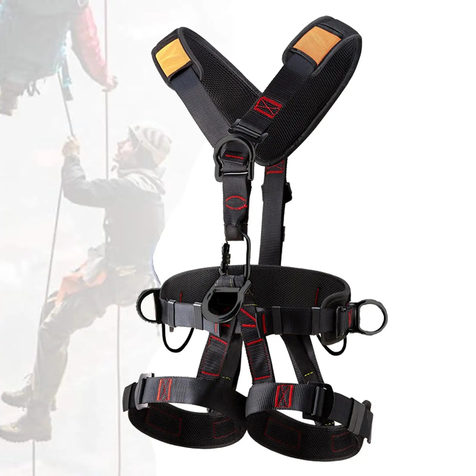 Five-Point Safety Harness Fall Protection Kit Adjustable & Detachable Climbing Belt Tree Climbing Gear with Secure Buckles