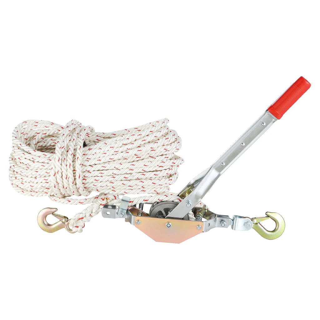 0.75Ton Rope Puller Come Along Winch with 2 Hooks