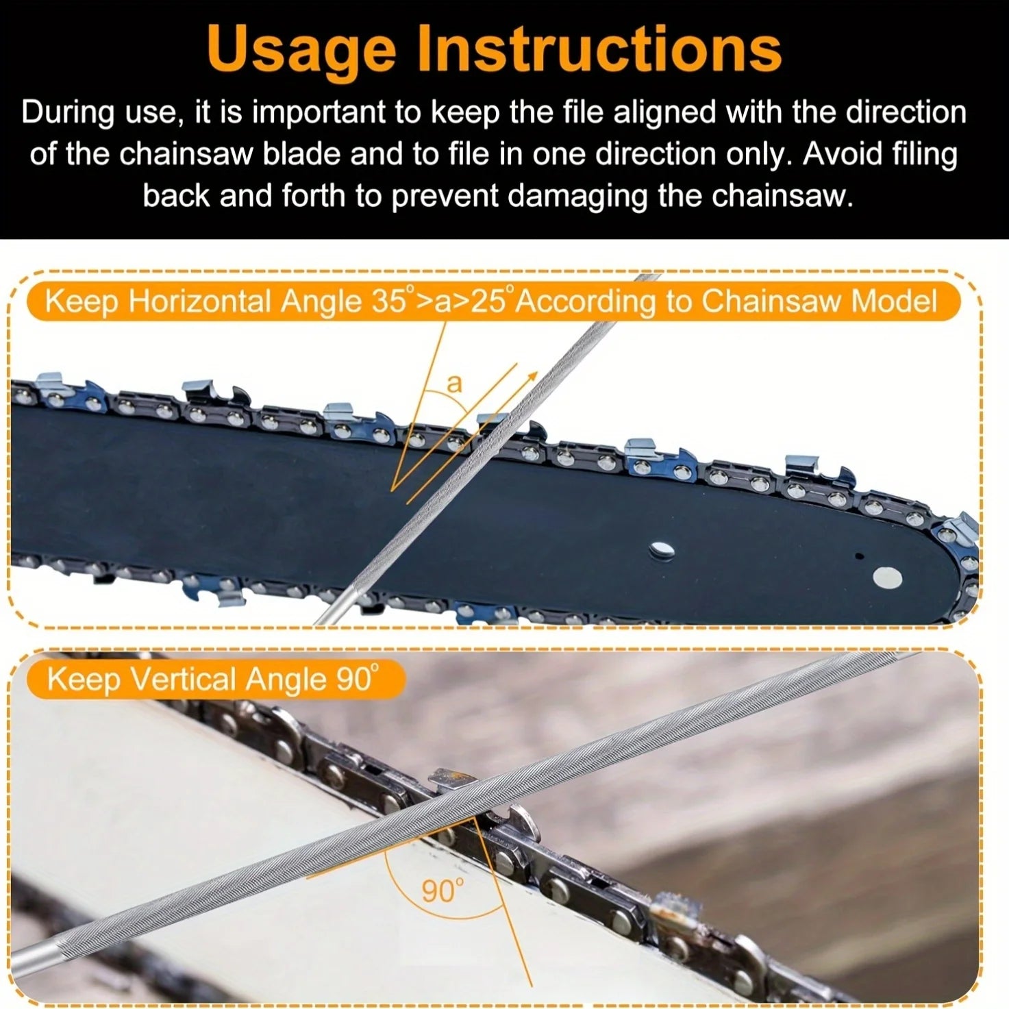 Circular Chainsaw Chain Sharpening File Woodworking Chain Saw File
